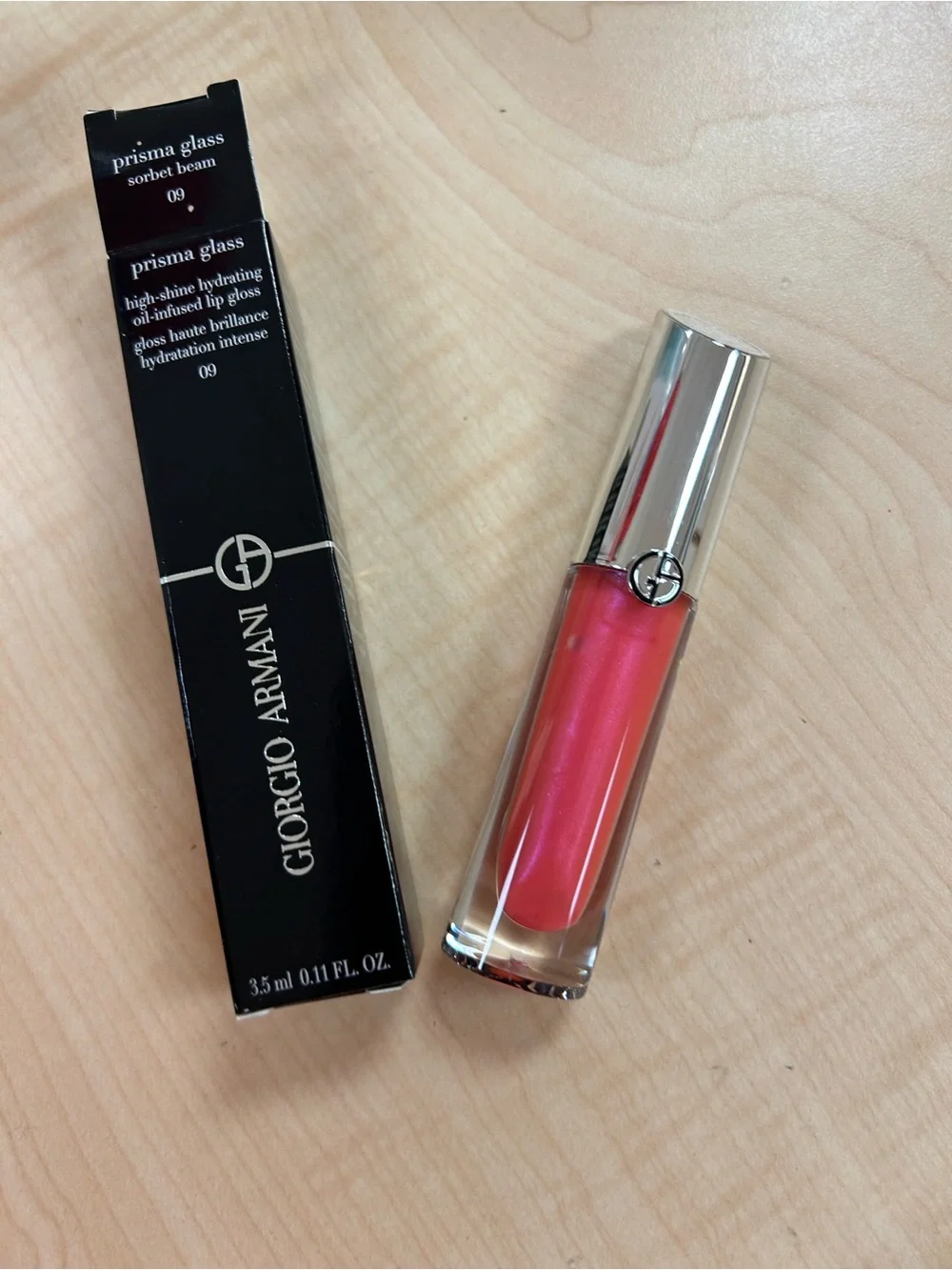 GIORGIO ARMANI PRISMA GLASS #09 SORBET BEAM 3.5ml .11fl oz HIGH SHINE LIP GLOSS